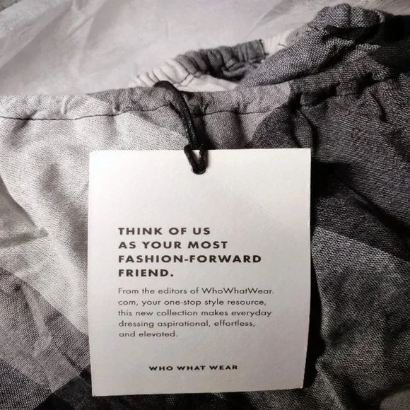 NWT Who What Wear Black Buffalo Check Off the Shoulder Dress NEW - Picture 6 of 7